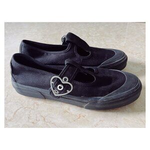 NWOB Vans Sz 8 Style 93 Mary Jane T-Strap Black Canvas Shoes
